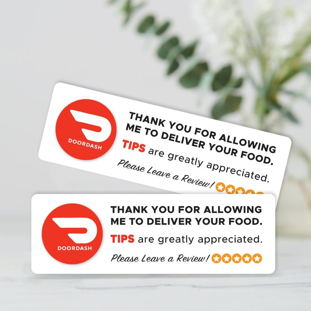DoorDash Delivery Rating Sticker Labels – (48 ct)